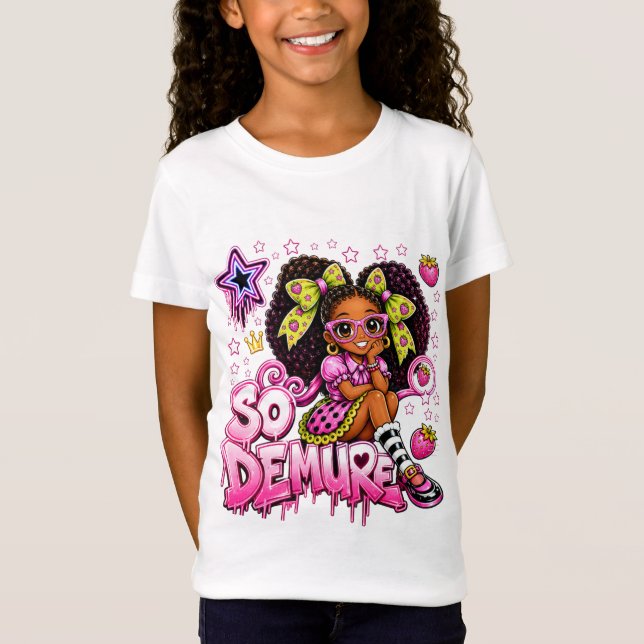 StarBerry™ So Demure Rosa Neon Graffiti T-Shirt (Framsida)