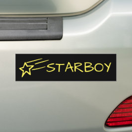 STARBOY and Shooting Star Anpassade Gult Bildekal