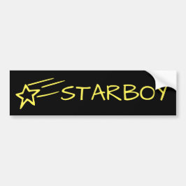 STARBOY and Shooting Star Anpassade Gult Bildekal