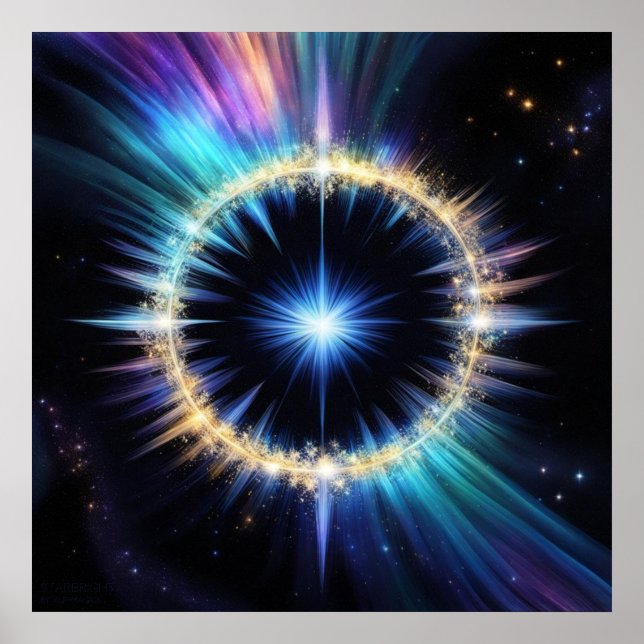 Starbright AI Fantasy Digital Art Skriv ut Surreal Poster (Framsidan)