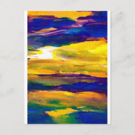 Starbright Sol Sjölandskap Ocean Vågar Art Vykort