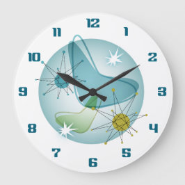 Starburst Atomic Googie Wall Clock Stor Klocka