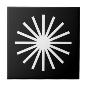 Starburst Black and White Kakelplatta