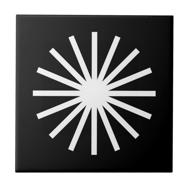 Starburst Black and White Kakelplatta (Framsidan)