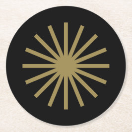 Starburst Black och Guld Underlägg Papper Rund