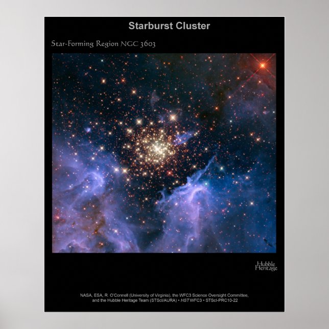 Starburst Cluster NGC 3603 Poster (Framsidan)