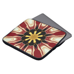 Starburst: Djup karmosin & Guld Lyx Tech Protec Laptop Fodral