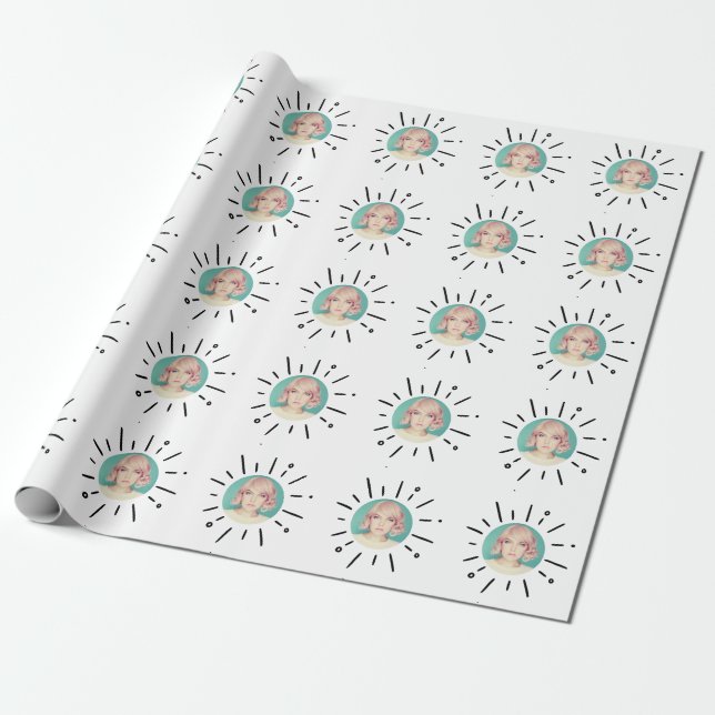 STARBURST | Enkel anpassad rolig fotoförpackningsp Presentpapper (Utrullad)