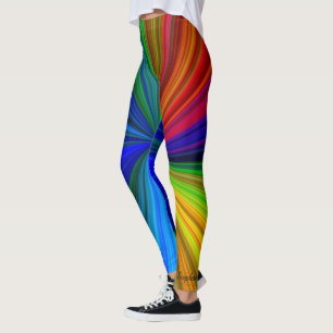 Starburst för personlig för blåttgröntgult leggings
