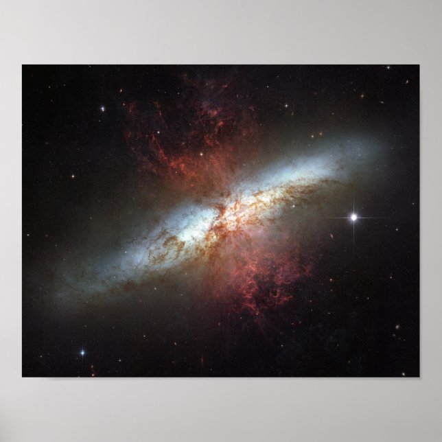 Starburst galaxy, Messier 82 Poster (Framsidan)