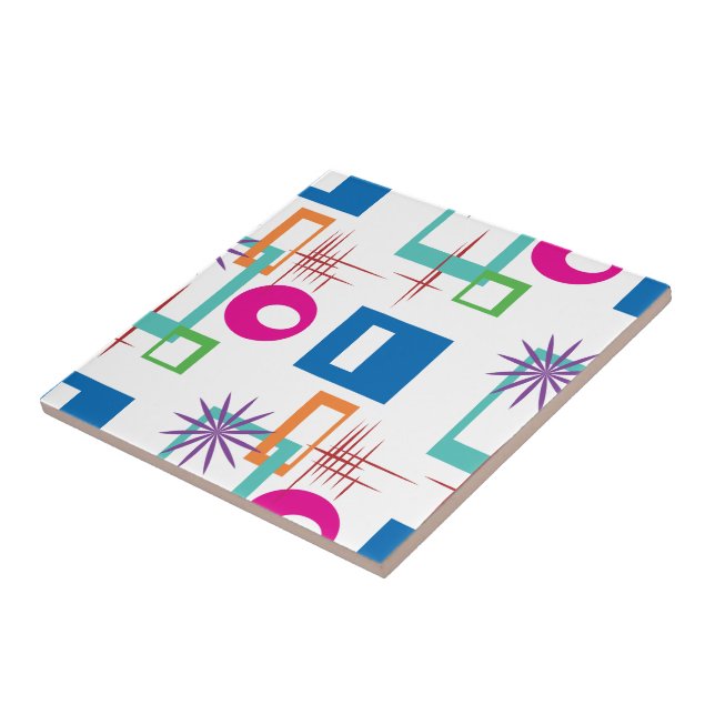 Starburst Geometric Multicolor Mönster Kakelplatta (Sidan)