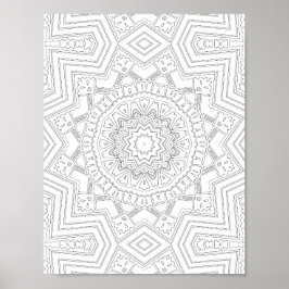 Starburst Geometrisk Målarbild Konst Design Poster