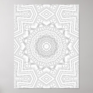 Starburst Geometrisk Målarbild Konst Design Poster