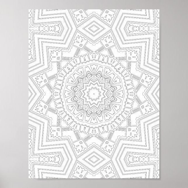 Starburst Geometrisk Målarbild Konst Design Poster (Framsidan)