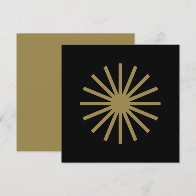 Starburst Guld & Black Inbjudningar (Fram/baksida)