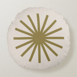 Starburst Guld & Linen White Rund Kudde