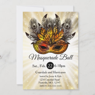 Starburst MasqueraParty Mask Inbjudningar
