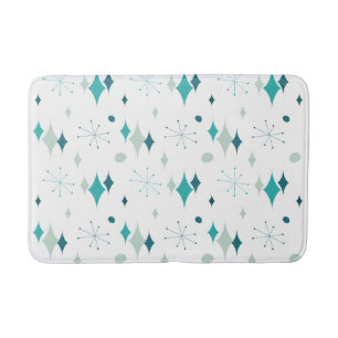 Starburst Mid Century Modern Mönster Teal Aqua Badrumsmatta