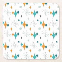 Starburst Mid Century Modern Mönster Underlägg Papper Kvadrat