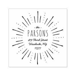 Starburst Monogram Adress Frimärke Stämpel