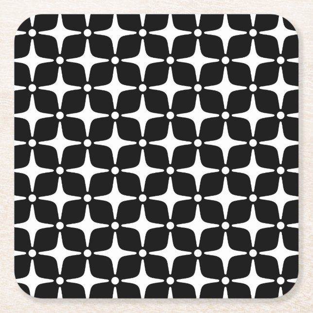 Starburst Mönster Underlägg Papper Kvadrat (Framsidan)