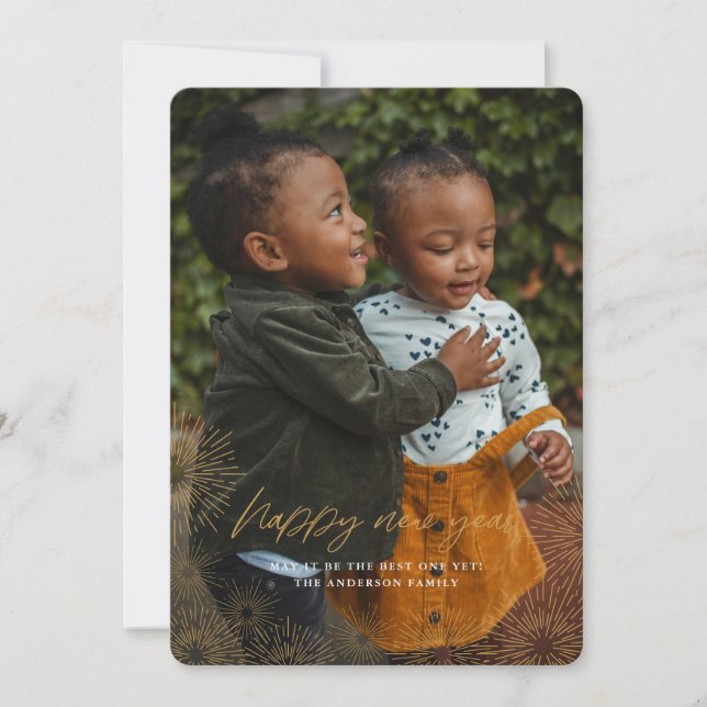 Starburst New Years Card Julkort (Framsida)