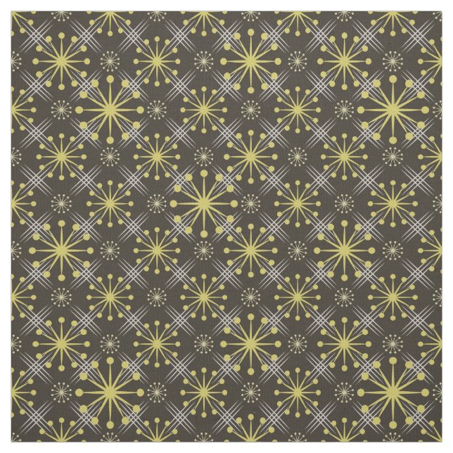 Starburst och Linjer Mid Century Mönster Earth Hue Tyg (Provkarta)
