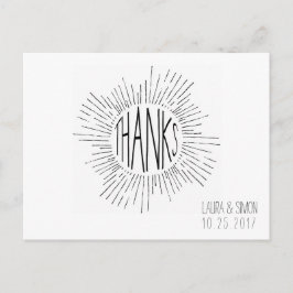 Starburst Personligt bröllp Tack vykort