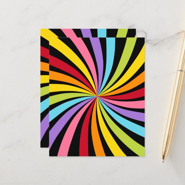 Starburst Rainbow Colors Crafting Scrapbook Paper (Fram/Back In Situ)