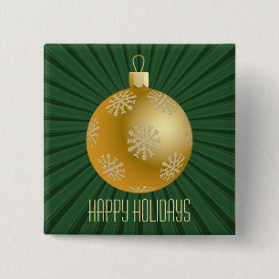 Starburst Rand Ornament Button, Grönt Knapp