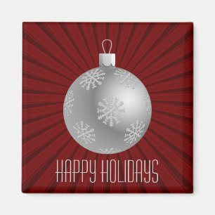Starburst Rand Ornament Magnet, Mörk Red Magnet