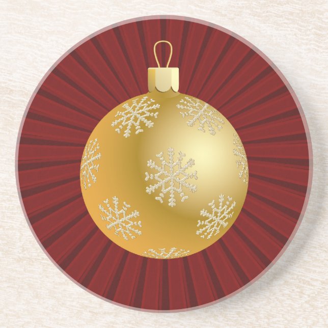 Starburst Rand Ornament Underlägg, Red & Guld Underlägg (Framsidan)