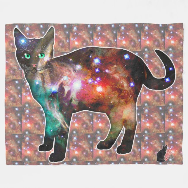 Starburst Rymd I Katt Fleecefilt (Framsidan (Horisontell))