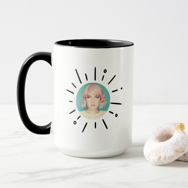 STARBURST |  Simple Fun & Playful Custom Photo Mug Mugg (Med munk)