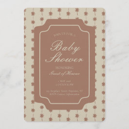 Starburst Stripe Geometric Gender Neutral Brown Inbjudningar