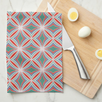 Starburst Stripe Tile Mönster in Red, Grönt, Blue Kökshandduk