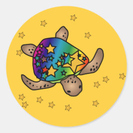 Starburst Turtle Sticker Runt Klistermärke
