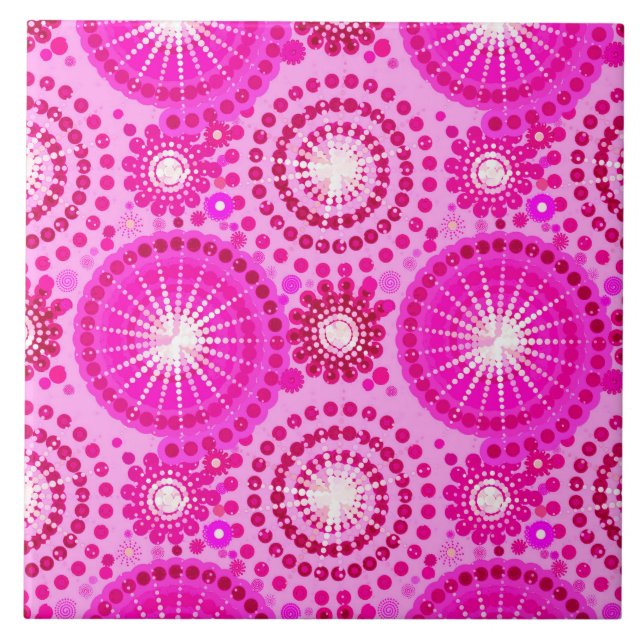 Starbursts och pinwheels, orkidé och magenta kakelplatta (Framsidan)