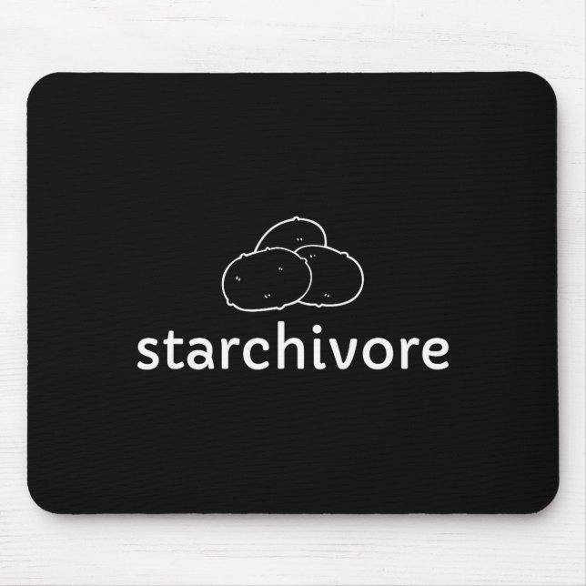 Starchivore potatisälskare växtbaserad och vegansk musmatta (Framsidan)