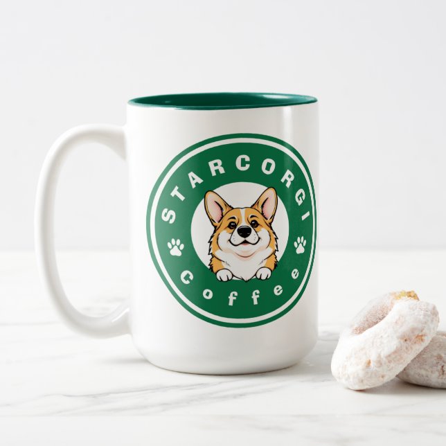 StarCorgi-kaffe Två-Tonad Mugg (Med munk)