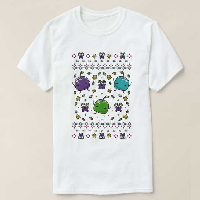 Stardew Valley Junimo & Stardrop Virkad Design -  T Shirt (Design framsida)
