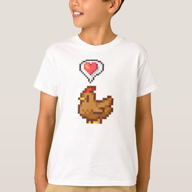 Stardew Valley Lycklig Brown Chicken T Shirt (Framsida)
