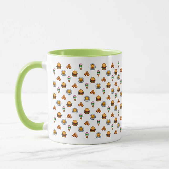 Stardew Valley patternated snacks burger glass Mugg (Vänster)
