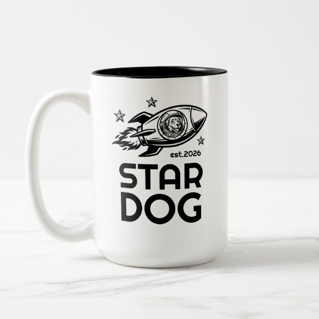 STARDOG Klassisk B/W staplade logga mugg (Vänster)
