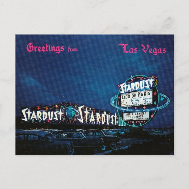 Stardust Casino Vintage Las Vegas Neon Vykort (Framsida)