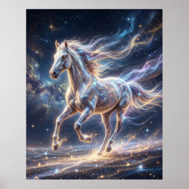 Stardust Horse Cosmic Motion Poster