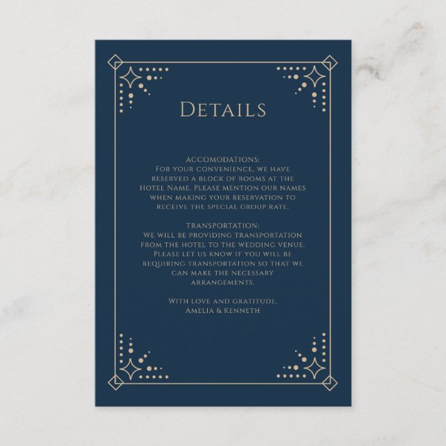 Stardust Monogram Bröllop Tilläggskort (Framsida)