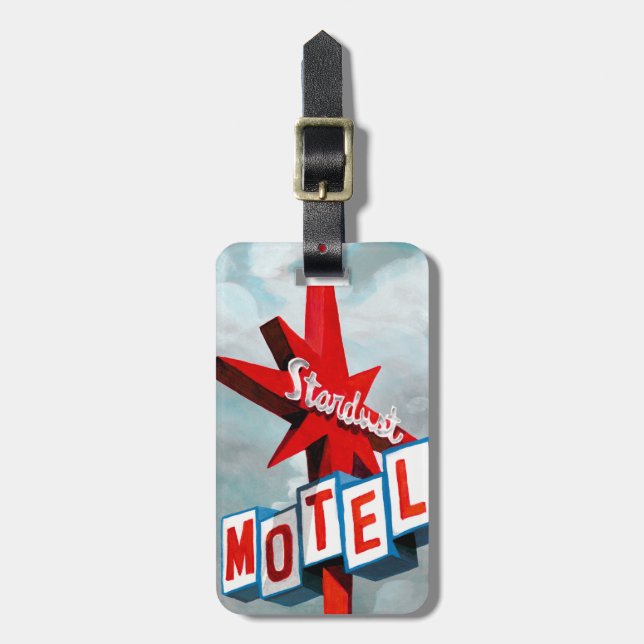 Stardust Motel-tecken Bagagebricka (Vertikal Framsida)