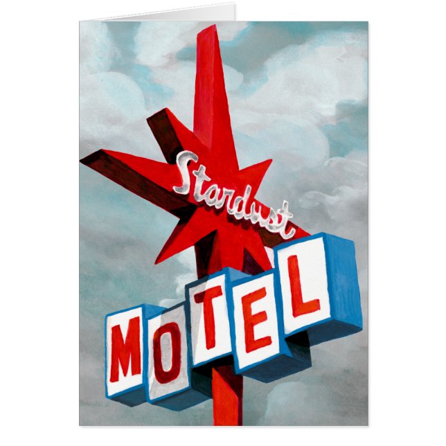 Stardust Motel-tecken Hälsningskort (Framsidan)