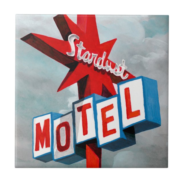 Stardust Motel-tecken Kakelplatta (Framsidan)